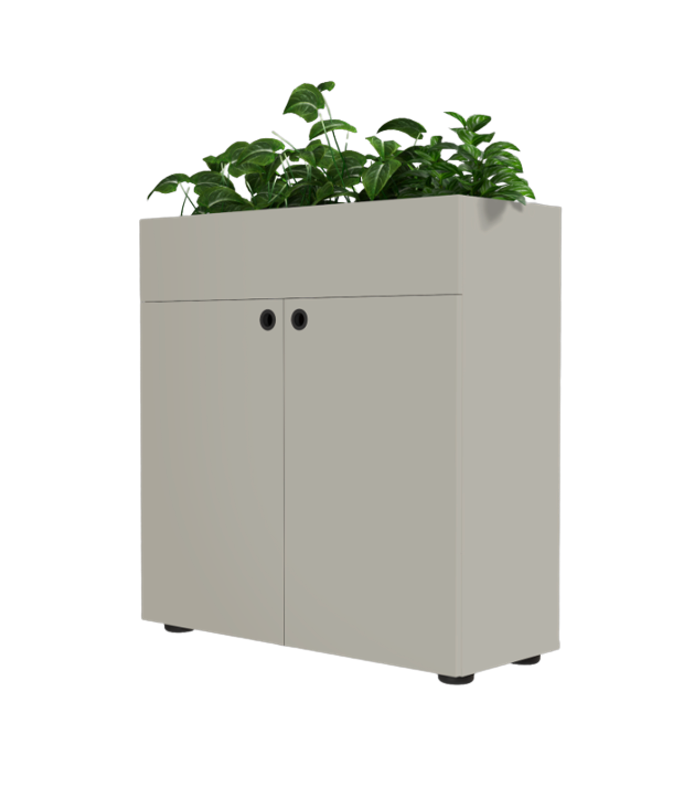 2-Door Cupboard with Combi Lock &amp; Planter