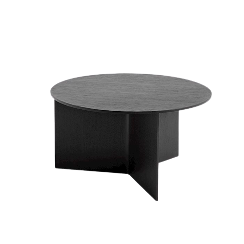 Slit Table Wood Round Side Table